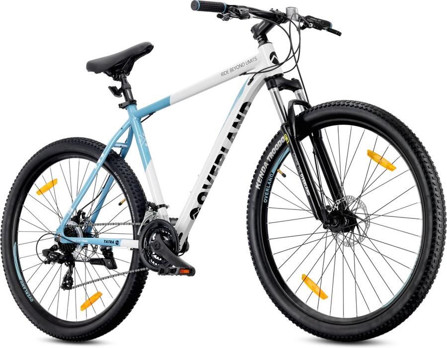 Sun Baby Mountainbike 29 Tatra Bikes Overland MTB-fiets voor en fiets 29 21 inch aluminium frame 7 versnellingen schokdemper schijfrem Wit-Blauw