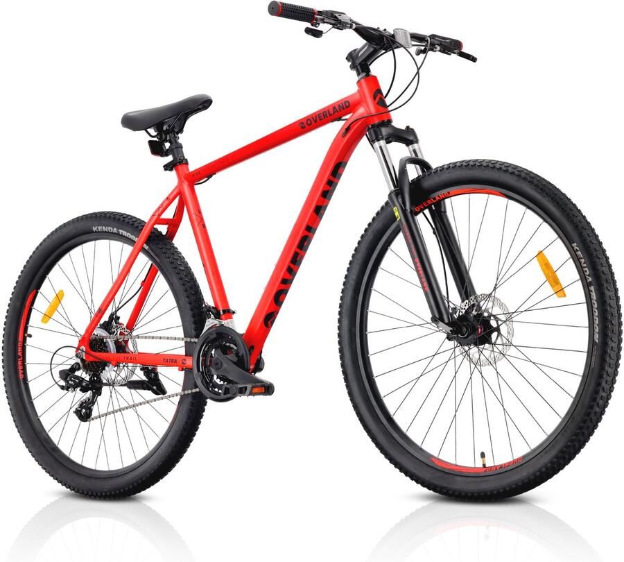 Sun Baby Mountainbike 29 Tatra Bikes Overland MTB-fiets voor en fiets 29 21 inch aluminium frame 7 versnellingen schokdemper schijfrem Rood-Zwart