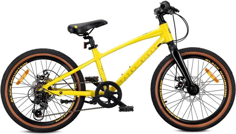 Sun Baby Tatra Bikes Kinderfiets 20 inch Fiets voor Kinderen van 5 tot 8 jaar met aluminium frame 6 derailleurversnellingen schijfremmen bel voetsteun reflectoren (Geel) - Foto 2