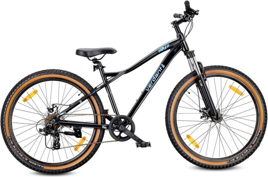 Sun Baby VERDANT SHRED Mountainbike 27.5 MTB-fiets voor en fiets 27.5 inch aluminium frame schijfrem 7 versnellingen Zwart