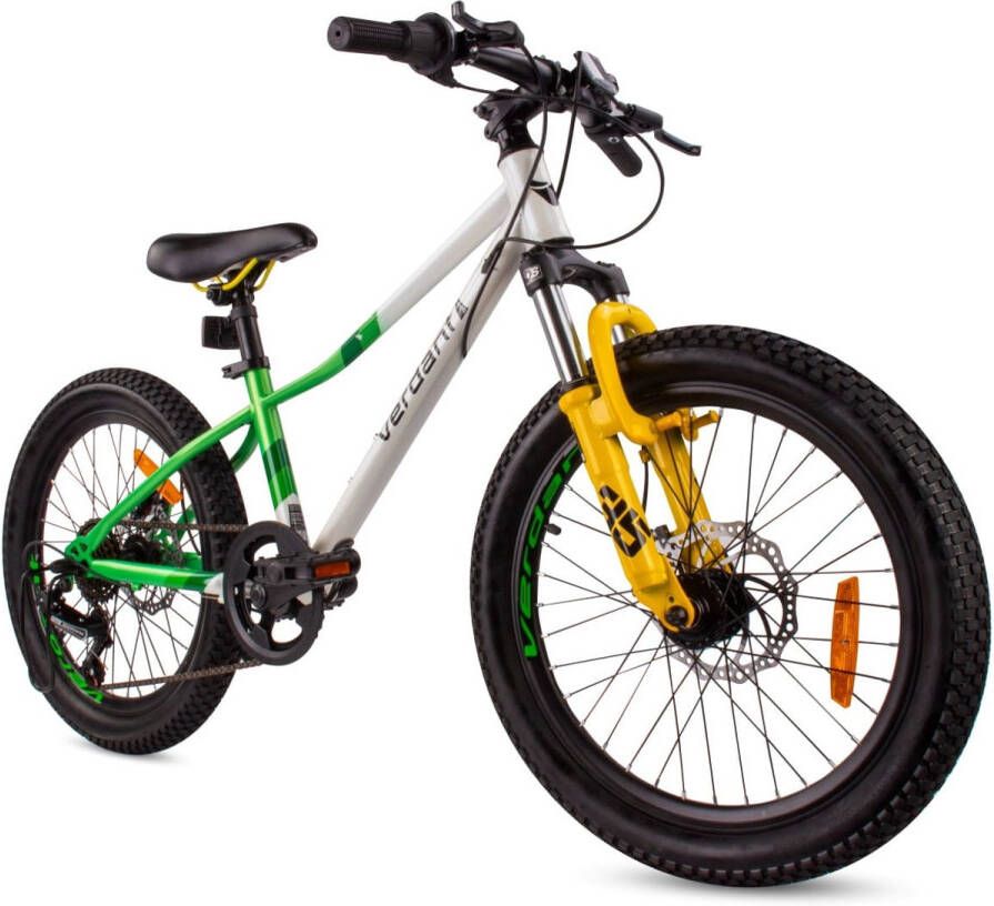 Sun Baby Verdant Bike Kinderfiets voor jongens 20 inch wielmaat te kiezen uit 6 versnellingen Shimano van 6 tot 10 jaar in hoogte verstelbaar (Wit Groen)