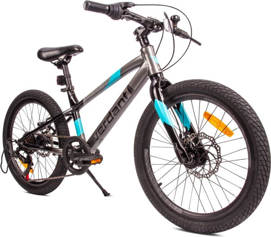 Sun Baby Verdant Kinderfiets voor jongens aluminium jeugdfiets van 6 tot 10 jaar 20 inch Grafiet Blauw 6 versnellingen Shimano fiets voor kinderen in hoogte verstelbaar