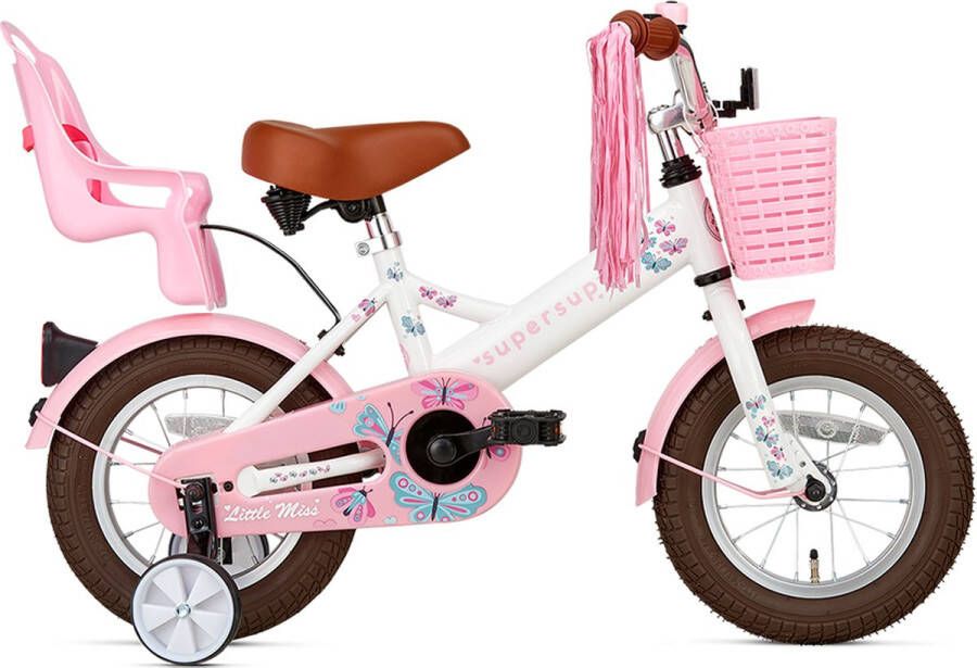 Supersuper Little Miss Kinderfiets Meisjesfiets 12 inch Wit