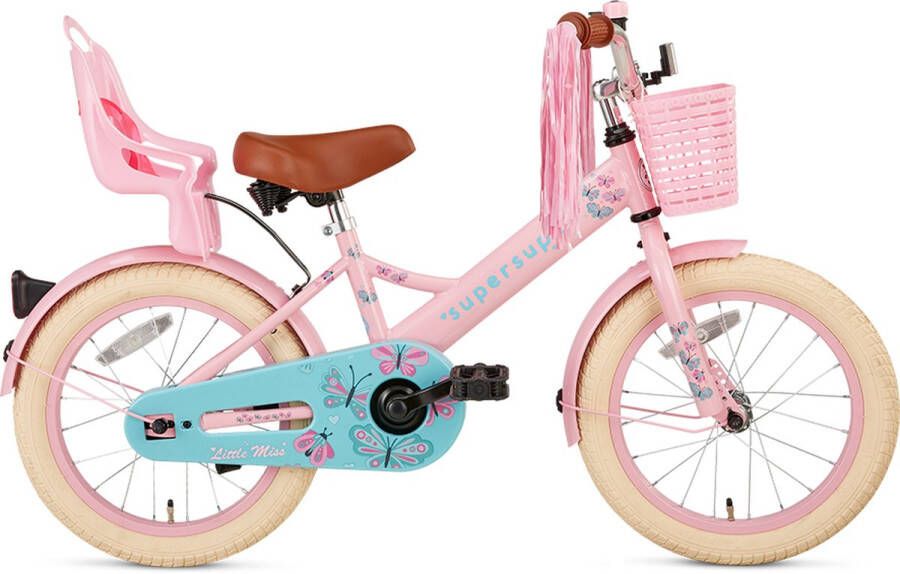 Supersuper Little Miss Kinderfiets Meisjesfiets 16 inch Roze