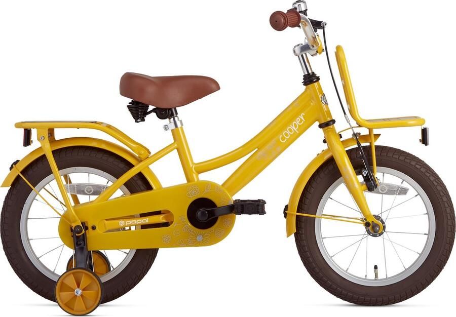 Supersuper Cooper Bamboo Kinderfiets Meisjesfiets 14 inch Geel