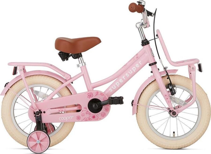 Supersuper Cooper Kinderfiets Meisjesfiets 14 inch Roze