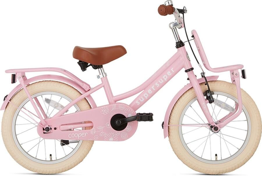 Supersuper Cooper Kinderfiets Meisjesfiets 16 inch Roze