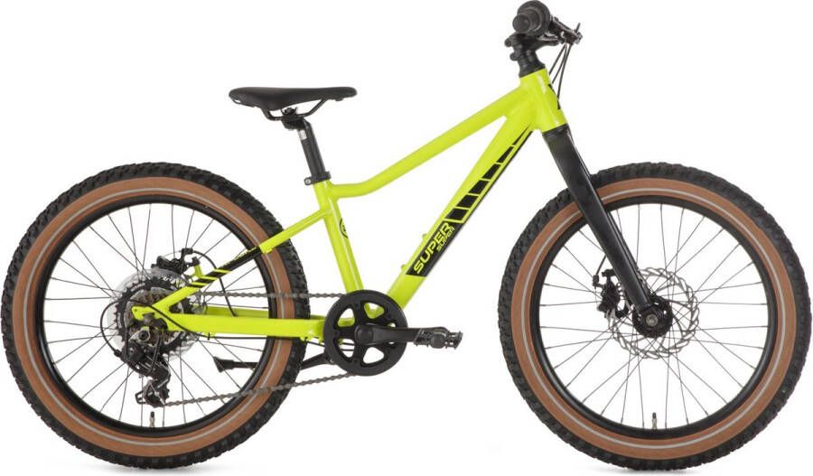 Supersuper Xplore Kinder Mountainbike 24 inch 7 versnellingen Geel Groen