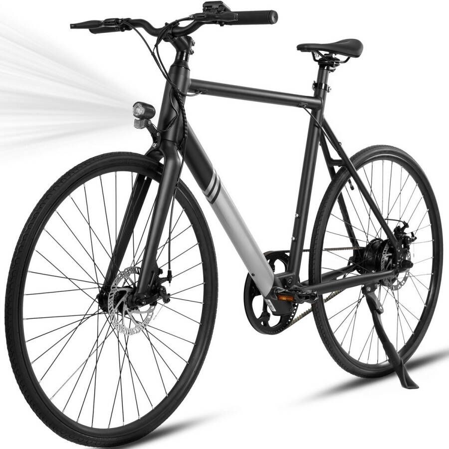 TAB Elektrische Fiets Urban Street Pro 28 Inch Lichtgewicht Citybike 252Wh Geïntegreerde Accu 250W Achterwielmotor Rie aandrijving Tektro Mechanische Schijfrem 700x28C Stadsbanden LCD Display Zwart
