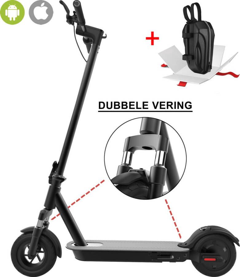 Technozom * SUPERDEAL * Techno PRO TURBO Premium Elektrische Step voor Volwassenen en Kinderen 30 km u Dubbele Vering E-Step 8 5” Anti-lek Banden Zwart Inclusief Tas