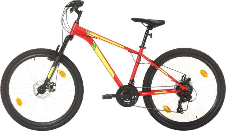 The Living Store Mountainbike 21 versnellingen 27 5 inch wielen 38 cm frame rood Mountainbike Mtb Fietsen Elektrische Fiets Stadsfiets