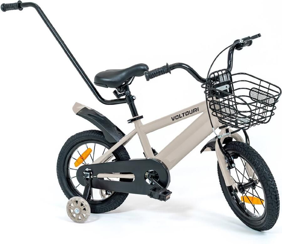 THUNDER Kinderfiets 14 inch met zijwieltjes duwstang & d 3-6 jaar