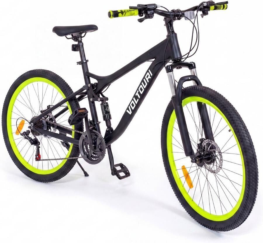 THUNDER VOLTOURI Mountainbike 26” 21 Versnellingen Shi o Neon Groen Vering Voor & Achter Schijfrem