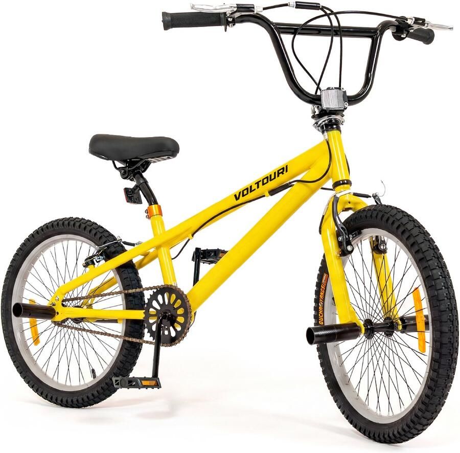 THUNDER VOLTURI Freestylefiets 20 Inch Freestylefiets met 360° Rotor & 4 Pegs Kinderfiets voor en Geel
