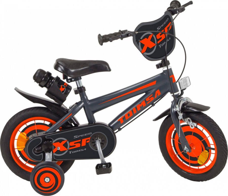 Toimsa XSP Jongensfiets Kinderfiets voor Jongens 12 Inch 21 5 cm Trommelrem Zwart Rood