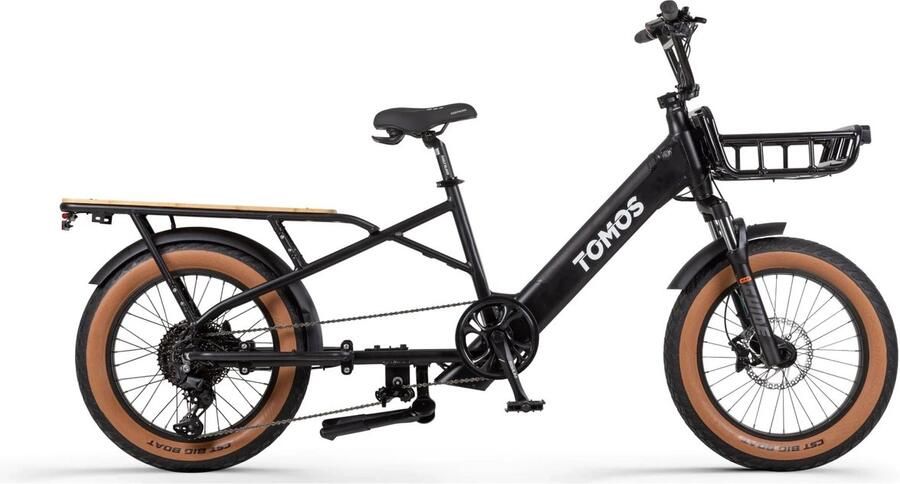 Tomos E-Cargo Fat 2 Longtail Fatbike Glans Zwart