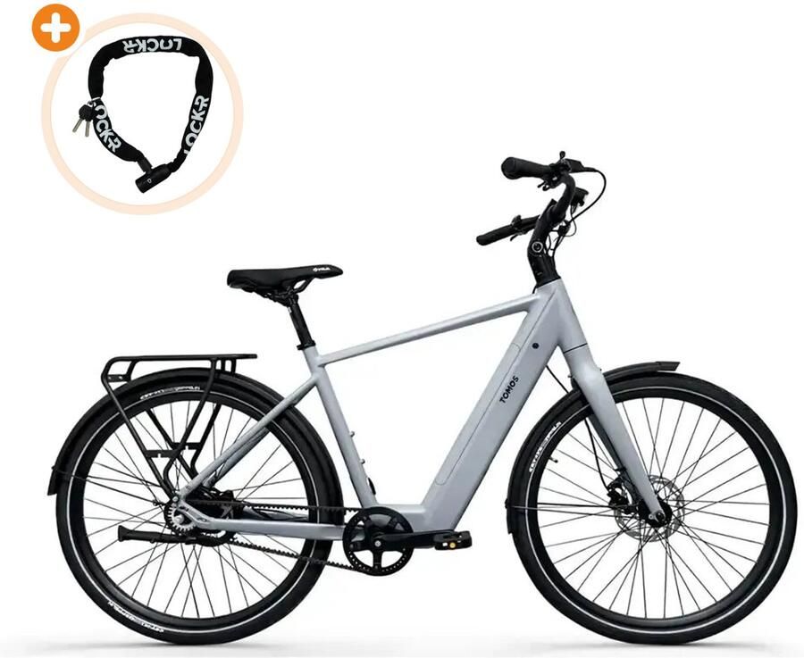 Tomos EB 03 Elektrische Fiets 28 inch 250W motor Actieradius tot 70 km Hydraulische schijfrem 360Wh accu Grijs Mat - Foto 2