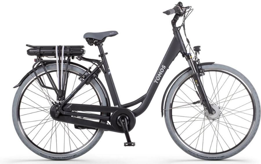 Tomos EB 06 Elektrische Fiets – E-bike – Rijklaar Geleverd Lage Instap Framemaat 50 Uitneembare Accu 28 Inch 250W Ananda Motor 90 km Actieradius Black Matt