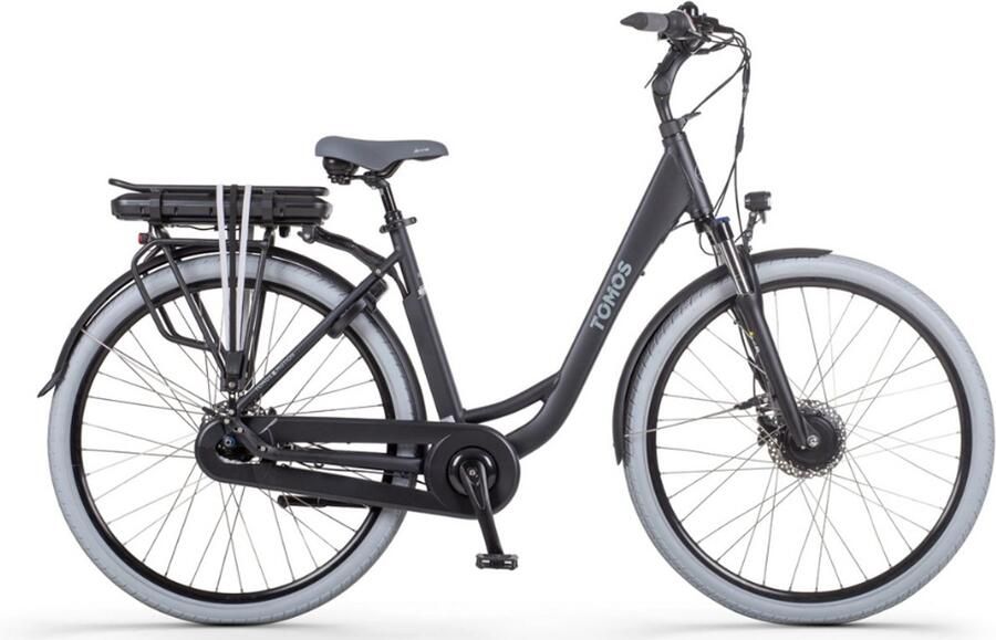 Tomos EB 07 Elektrische Fiets – E-bike – Rijklaar Geleverd Lage Instap Framemaat 50 Uitneembare Accu 28 Inch 250W Ananda Motor 90 km Actieradius Coal Black Matt