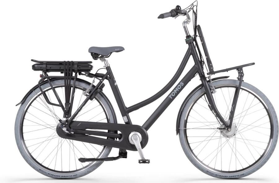 Tomos EB 08 Elektrische Fiets – E-bike – Rijklaar Geleverd Lage Instap Framemaat 55 Uitneembare Accu 28 Inch 250W Ananda Motor 90 km Actieradius Coal Black Matt
