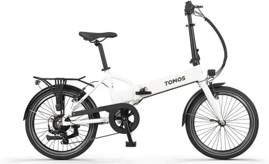 Tomos EB 10 Elektrische Fiets 26 inch 250W motor Actieradius tot 70 km 7 versnellingen 345Wh accu Lage instap Wit Glans