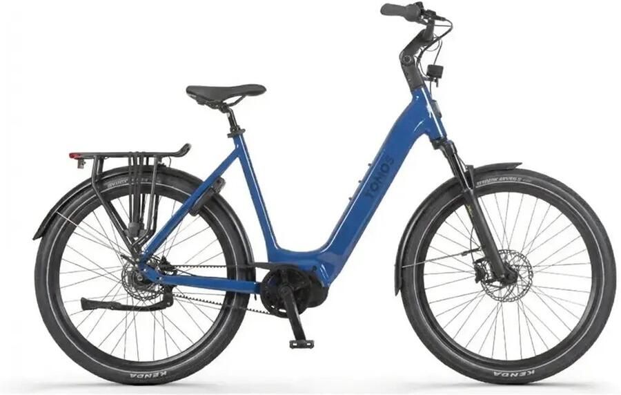 Tomos EB 22 Elektrische Fiets 28 inch 250W motor Actieradius tot 160 km Hydraulische schijfrem 748Wh accu Blauw Saffier Glans