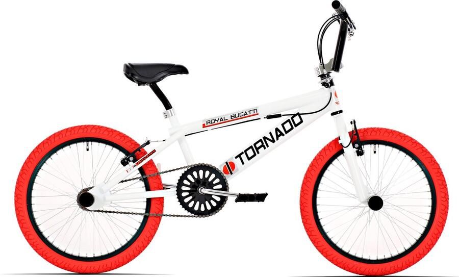 Tornado Royal Bugatti Freestyle BMX Kinderfiets Unisex 20 inch Wit Rood