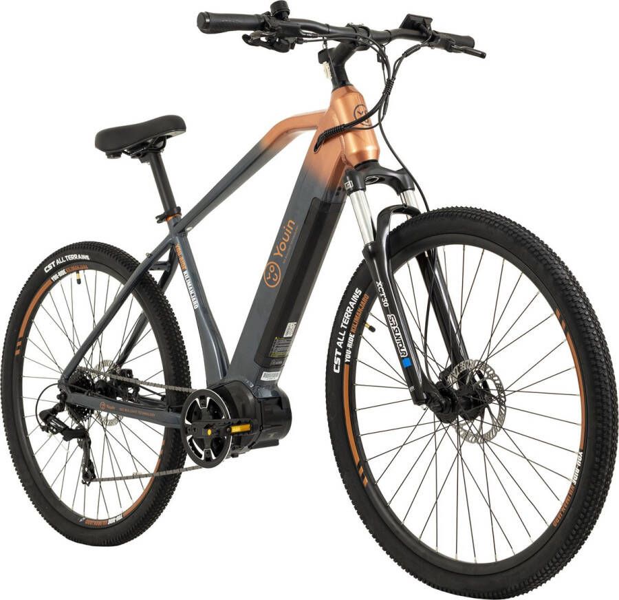 Totem Fiets (elektrisch) E-MTB Hardtail 29” Youin FJ-M middenmotor 80NM 15Ah staal grijs-oranje 49 cm