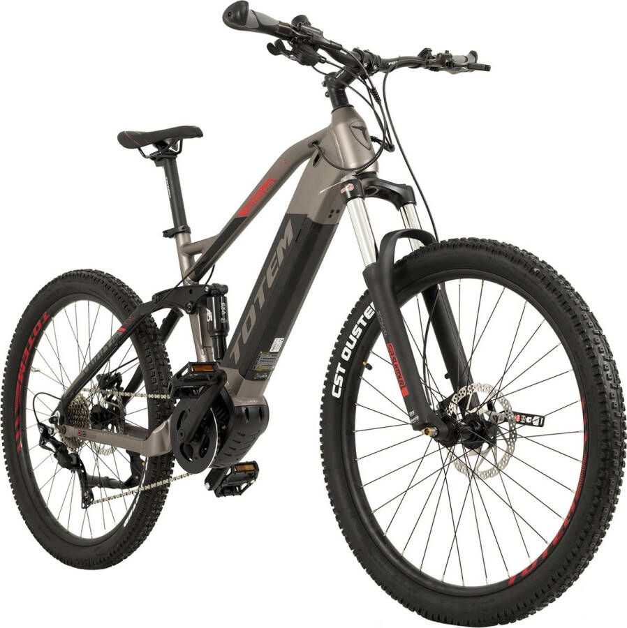 Totem Fiets (elektrisch) E-MTB Volledig 27 5” Carry Pro middenmotor 80NM 20Ah grijs zwart 51 cm