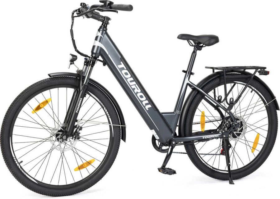 Touroll J1 ST 27 5 inch Trekking Bike met 250W Motor 36V 15.6Ah Batterij Max 100km Bereik 1.8 LCD Display Shi o 7-Speed Schijfrem Zwart