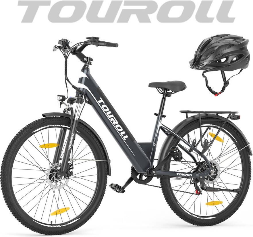 Touroll J1 ST 27 5 inch Trekking Bike met 250W Motor 36V 15.6Ah Batterij Max 100km Bereik 1.8 LCD Display Shimano 7-Speed Schijfrem Zwart