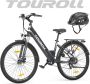 Touroll J1 ST 27 5 inch Trekking Bike met 250W Motor 36V 15.6Ah Batterij Max 100km Bereik 1.8 LCD Display Shi o 7-Speed Schijfrem Zwart - Thumbnail 4