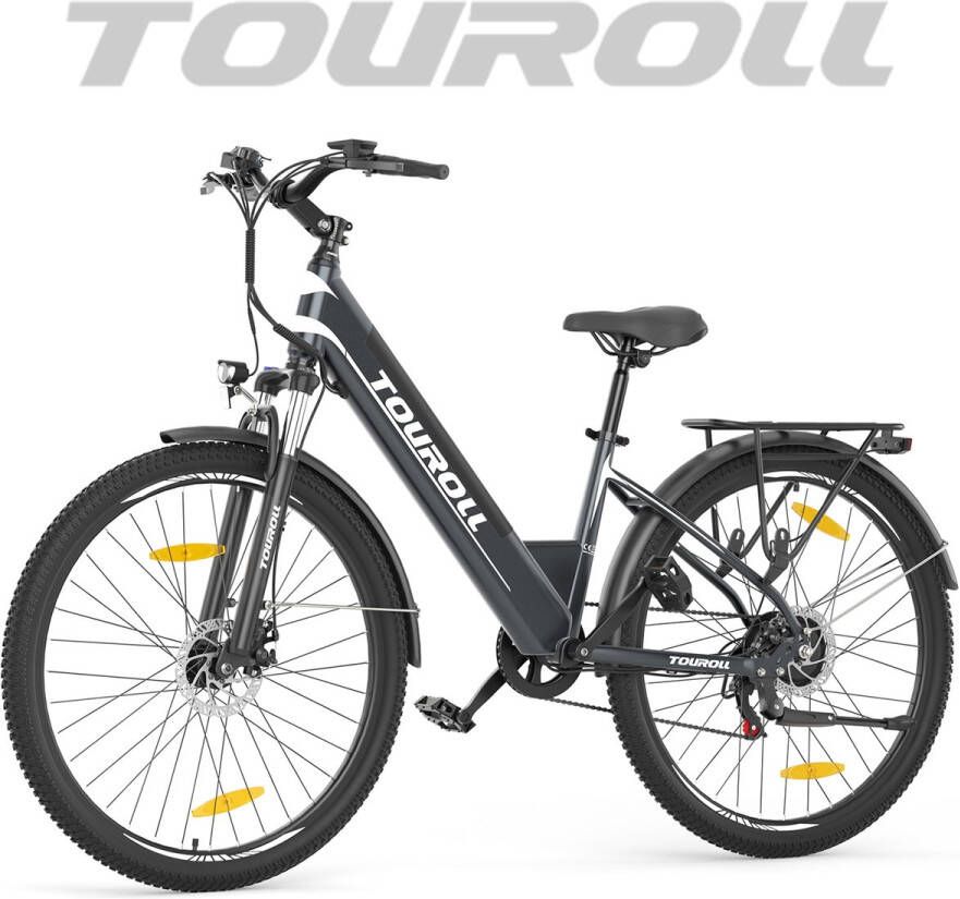 Touroll J1 ST 27 5 inch Trekking Bike met 250W Motor 36V 15.6Ah Batterij Max 100km Bereik 1.8 LCD Display Shimano 7-Speed Schijfrem Zwart
