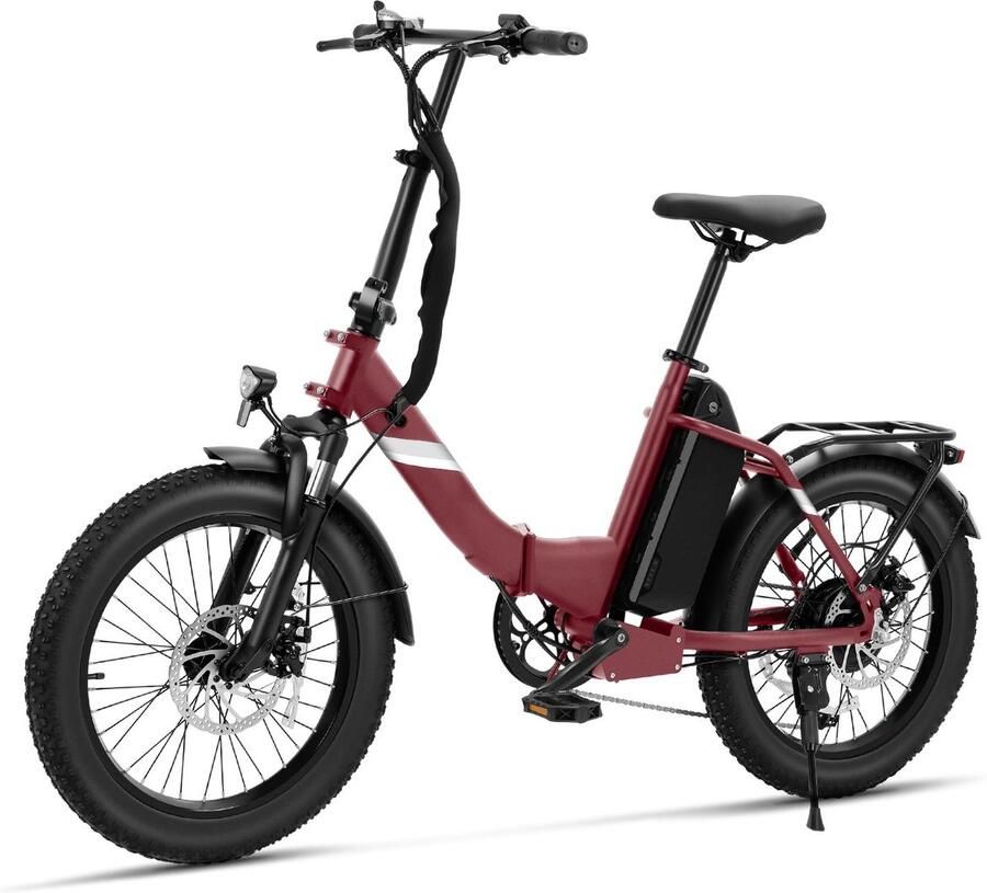 Touroll S3 Elektrische Fiets Opvouwbare Fatbike 20x3.0 Banden 468Wh Verwijderbare Accu 65 km Actieradius 40 Nm Motor Lage Instap Schijfrem Shi o 7 Versnellingen Rood