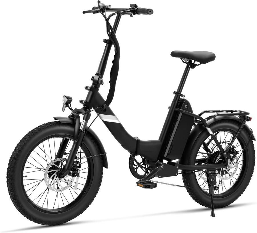 Touroll S3 inklapbare vetband elektrische fiets 20 inch 250W achterwielmotor 40Nm koppel Shi o 7 versnellingen 468Wh afneembare accu actieradius tot 65 km voorvering achterdrager tot 20kg belasting voor koeriers en natuurritten