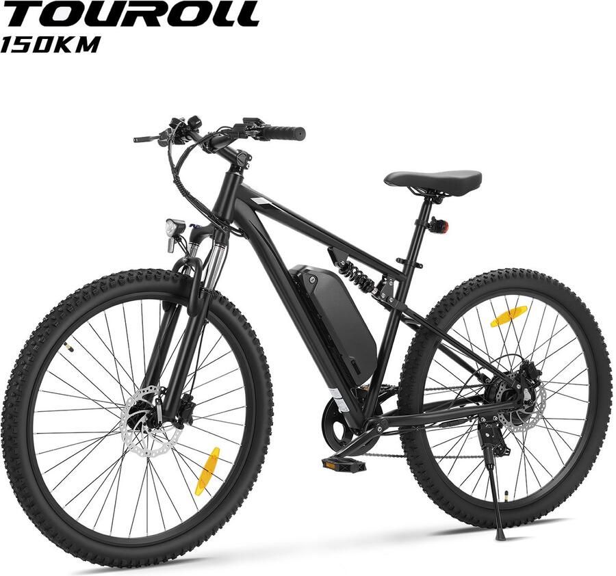 Touroll U3 Pro Elektrische Mountainbike 48V 720Wh Accu 150 km Actieradius 70 Nm Motor Volledige Vering Hydraulische Schijfrem Shi o 7 Versnellingen 29 inch E-Bike Zwart