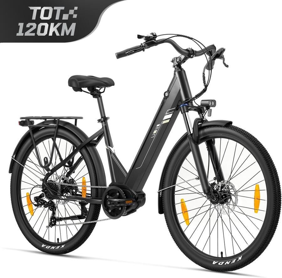 Touroll Urbano 3 Premium Elektrische Fiets Krachtige 250W Bafang Middenmotor 120km Actieradius Hydraulische Schijfrem 7 Versnellingen Shi o 27 5 Lichtgewicht Aluminium Frame Incl. Gratis Fietshelm + Onderhoudsset (Tijdelijk Aanbod!) - Foto 2