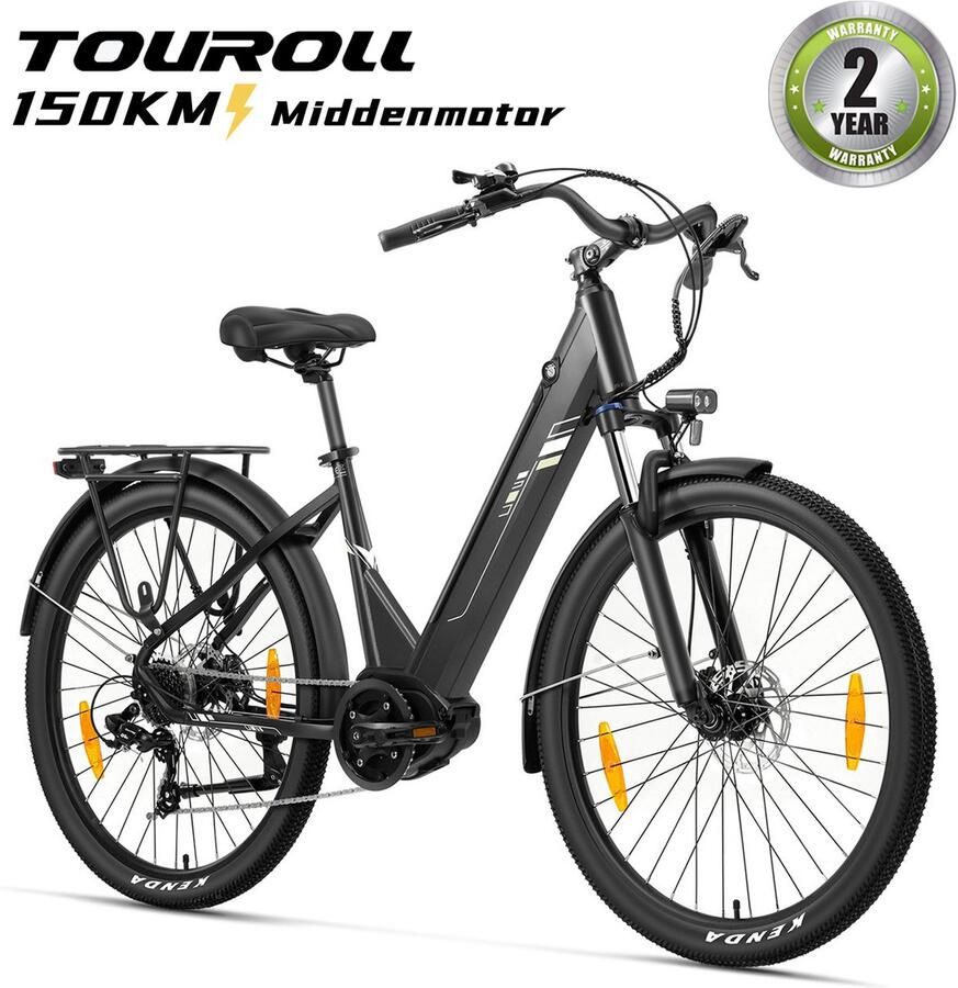 Touroll Urbano 3 Premium Elektrische Fiets Krachtige 250W Bafang Middenmotor 120km Actieradius Hydraulische Schijfrem 7 Versnellingen Shi o 27 5 Lichtgewicht Aluminium Frame Incl. Gratis Fietshelm + Onderhoudsset (Tijdelijk Aanbod!) - Foto 3