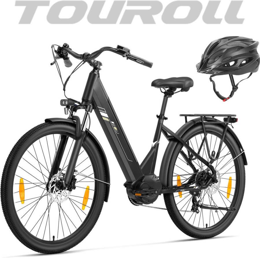 Touroll Urbano 3 Premium Elektrische Fiets Krachtige 250W Bafang Middenmotor 120km Actieradius Hydraulische Schijfrem 7 Versnellingen Shi o 27 5 Lichtgewicht Aluminium Frame Incl. Gratis Fietshelm + Onderhoudsset (Tijdelijk Aanbod!)