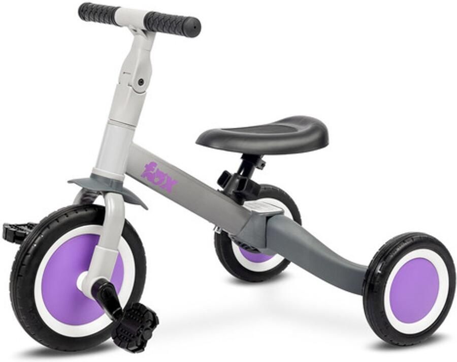 Toyz Fox 4-in-1 kinderfiets 18m-5j grijs Driewieler