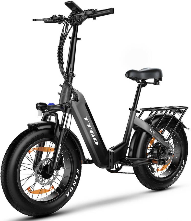 TTGO Elektrische Fiets F6 E-MTB Vouwfiets 20x4 Inch Fatbike voor Sneeuw 900 Wh(incl. Oplader) Bereik tot 80 km 36V 25Ah Accu 7 Versnellingen Shi o Achterwielmotor Hydraulische Schijfrem Elektrische mountainbike met LCD-display-Zwart