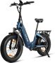 TTGO Elektrische Fiets F6 Elektrische Vouwfiets 900Wh 25Ah Accu 80 km Bereik 250W Motor 20x4 Inch Fatbike Wielen Shi o 7 Versnellingen Hydraulische Schijfrem LCD Display Elektrische Stadsfiets blauw - Thumbnail 1