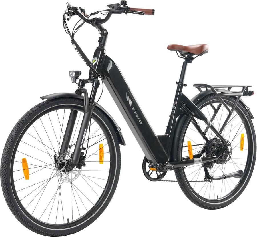 TTGO C3 PRO Elektrische Fiets 250W Motor 36V20Ah Accu Max Snelheid 25km u Max Bereik 80-120km 28 Inch Banden Shi o 7 Versnellingen Zwart