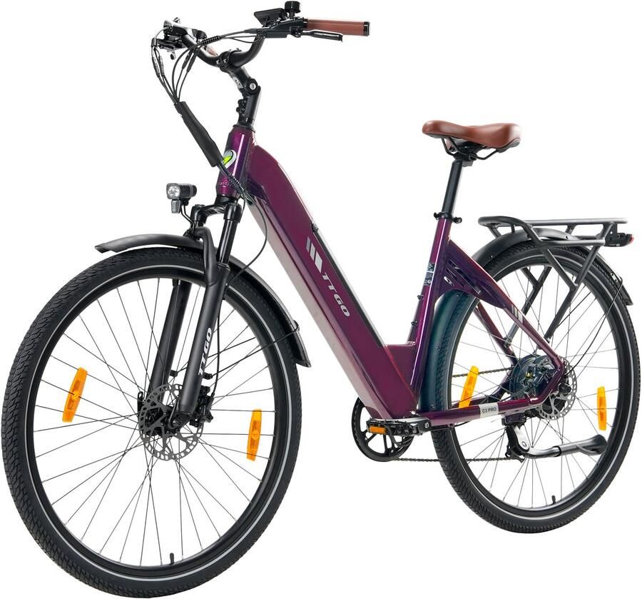 TTGO C3 PRO Elektrische Fiets 250W Motor 36V20Ah Accu Max Snelheid 25km u Max Bereik 80-120km 28 Inch Banden Shi o 7 Versnellingen Rood