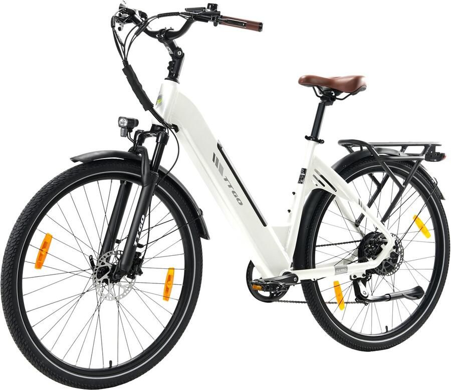 TTGO C3 PRO Elektrische Fiets 250W Motor 36V20Ah Accu Max Snelheid 25km u Max Bereik 80-120km 28 Inch Banden Shi o 7 Versnellingen Wit