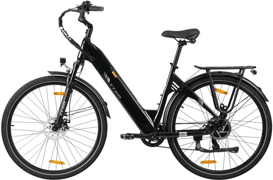 TTGO C3 SE Elektrische Fiets 250W Motor 36V 18Ah Accu 28-inch Banden Stadsfiets- Bereik tot 120km Shi o 7-Snelheden 25km u Zwart
