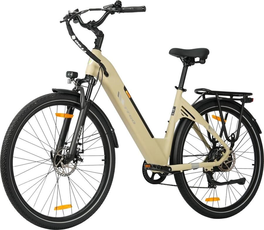 TTGO C3 SE Elektrische Fiets 250W Motor 36V18Ah Accu Max Snelheid 25km u 28 INCH Banden Max Bereik 80-120km Shi o 7 Versnellingen Beige