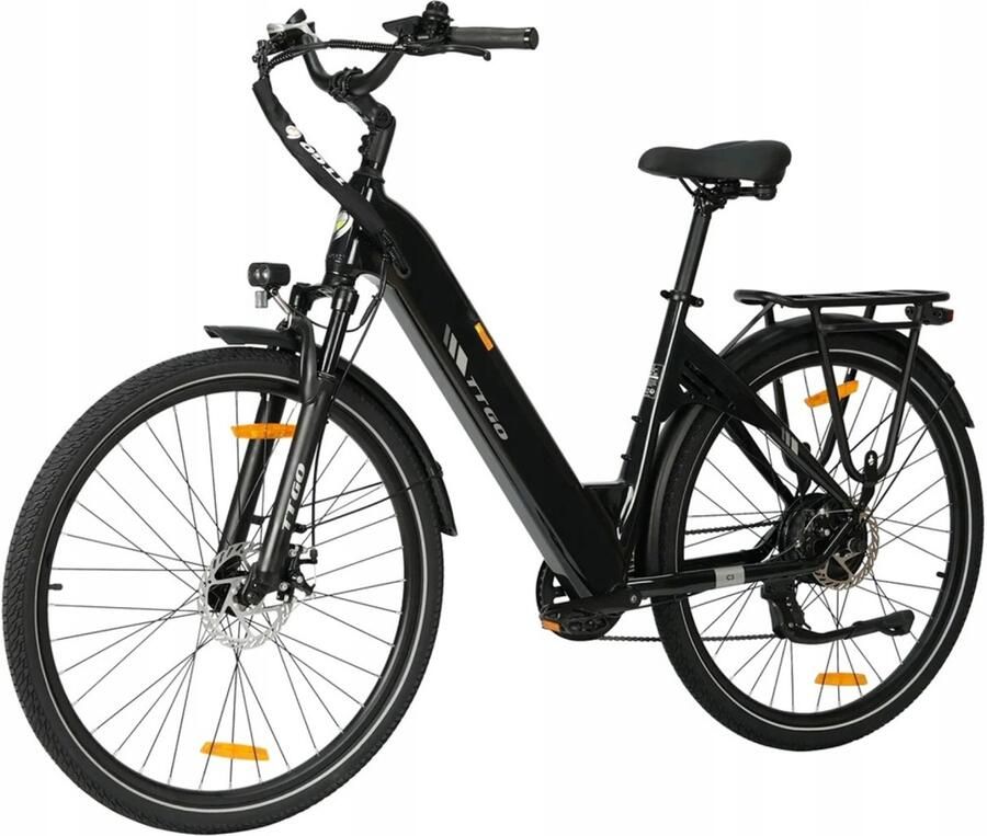 TTGO C3 SE Elektrische Fiets – 28 Aluminium 36V 20Ah Accu 120km Bereik 7-Speed Shi o Geveerde Voorvork – Zwart