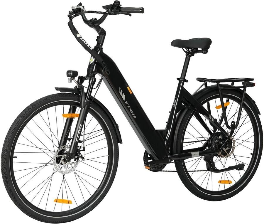 TTGO C3SE E-bike 25 km u 28inch 80km actieradius 250W motor 36V18Ah accu 52NM zwart