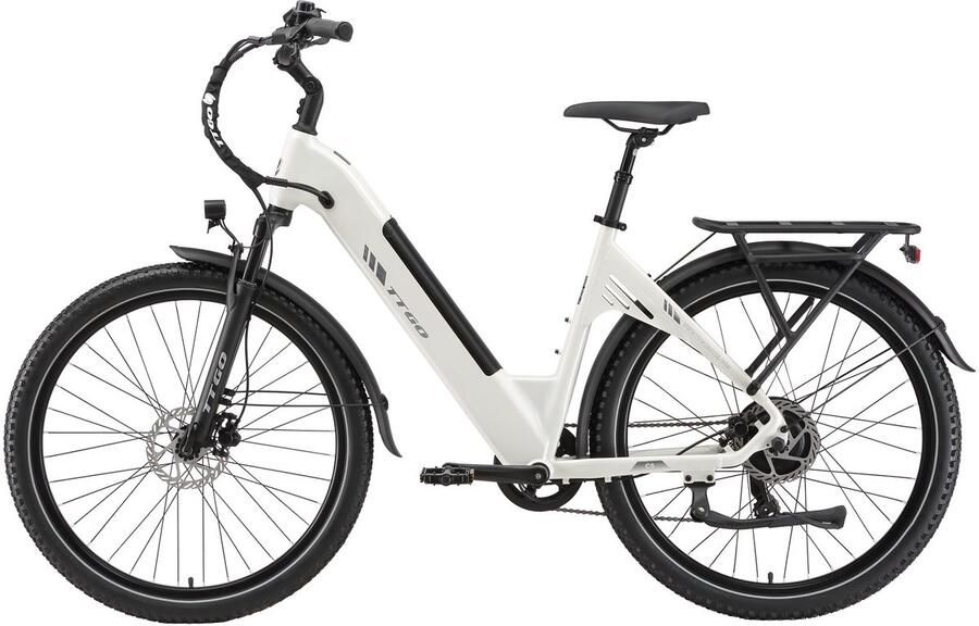 TTGO C5 Elektrische Fiets – 250W Motor – 48V 13.5Ah Accu – 90-110 km Bereik – 27.5 Banden – Shi o 7s – Hydraulische Schijfrem Wit